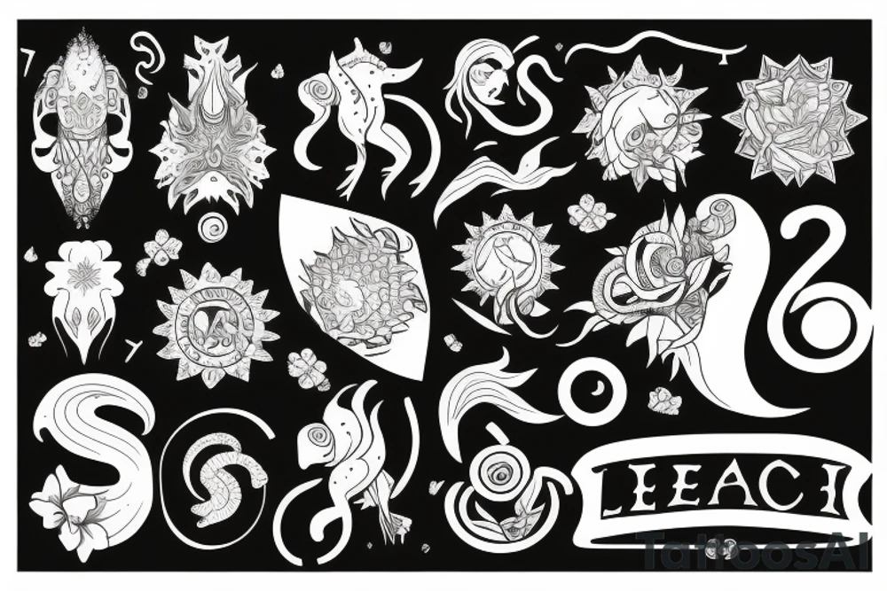 Zodiac sign Leo and virgo love tattoo idea