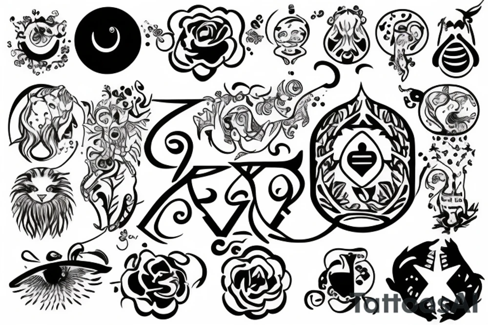 Zodiac sign Leo and virgo love tattoo idea