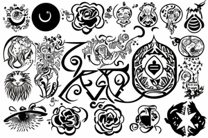 Zodiac sign Leo and virgo love tattoo idea