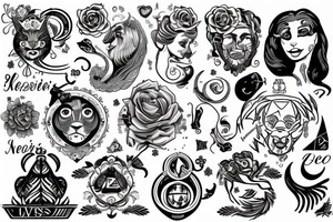Zodiac sign Leo and virgo love tattoo idea