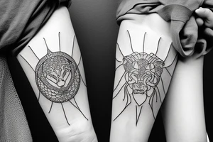 Zodiac sign Leo and virgo love tattoo idea