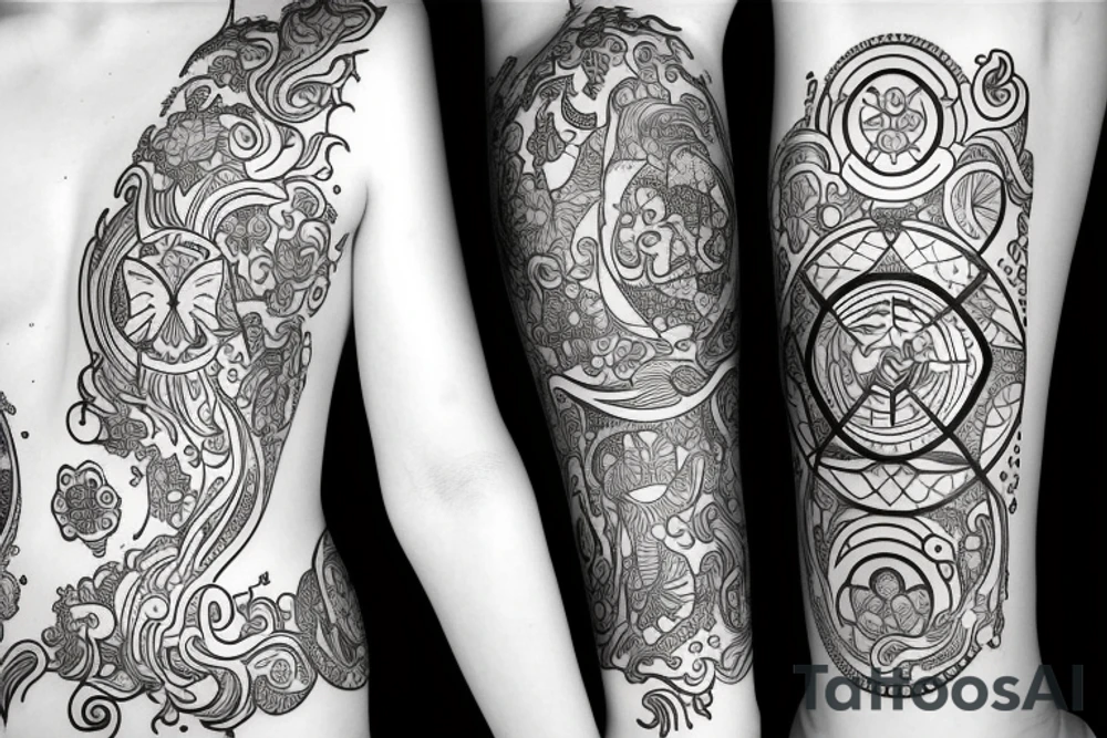 Zodiac sign Leo and virgo love tattoo idea