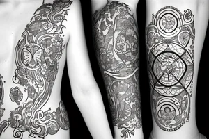 Zodiac sign Leo and virgo love tattoo idea