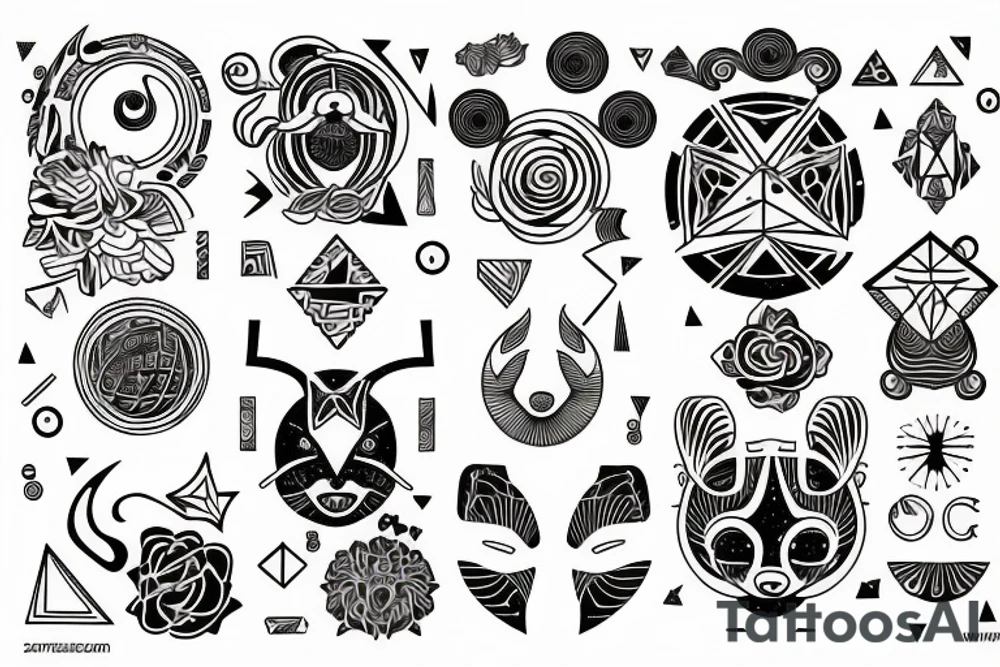 Zodiac sign Leo and virgo love tattoo idea
