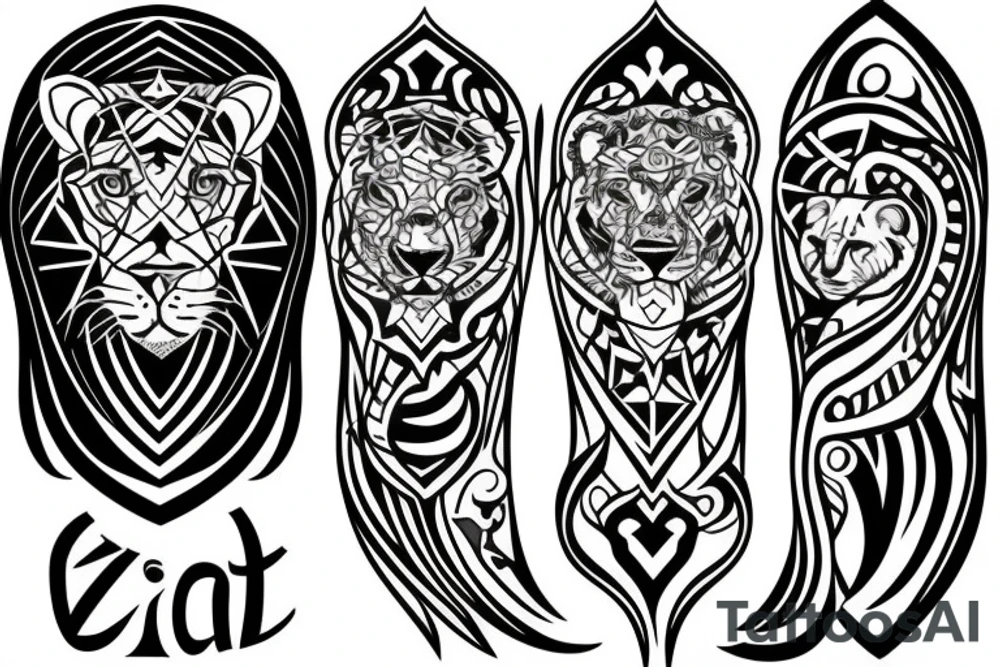 Zodiac sign Leo near to virgo tattoo idea