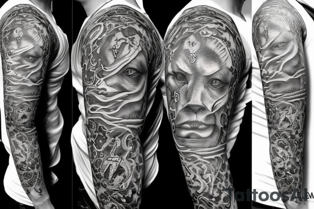 Zodiac sign Leo near to virgo tattoo idea