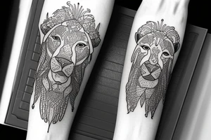 Zodiac sign Leo near to virgo tattoo idea
