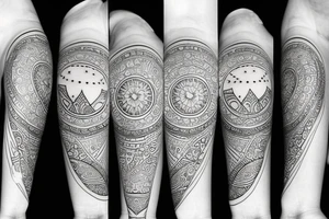 FIne line minimalistic tattoo of moon with oriental touches tattoo idea