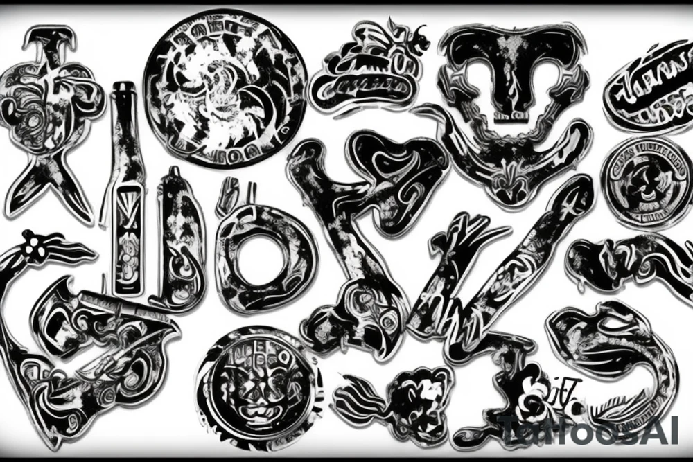 Chrome hearts logo mixed with Australian export chrome brand spray paint can tattoo idea
