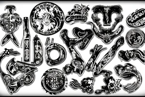 Chrome hearts logo mixed with Australian export chrome brand spray paint can tattoo idea