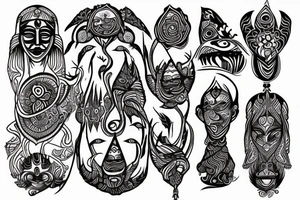 Evil sadu old-school trippy meditating tattoo idea