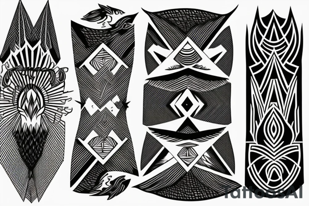 Mountains with phoenix rising tattoo idea
