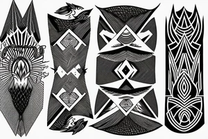 Mountains with phoenix rising tattoo idea