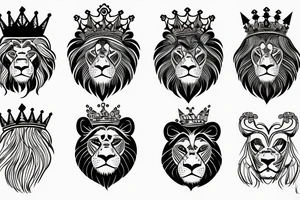 Lion with a crown tattoo idea