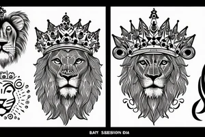 Lion with a crown tattoo idea
