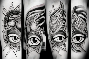 Clouds, a sword and an eye tattoo idea