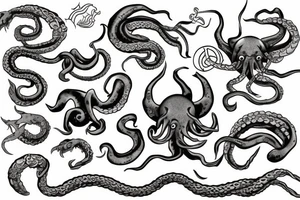 Kraken with ship tattoo idea