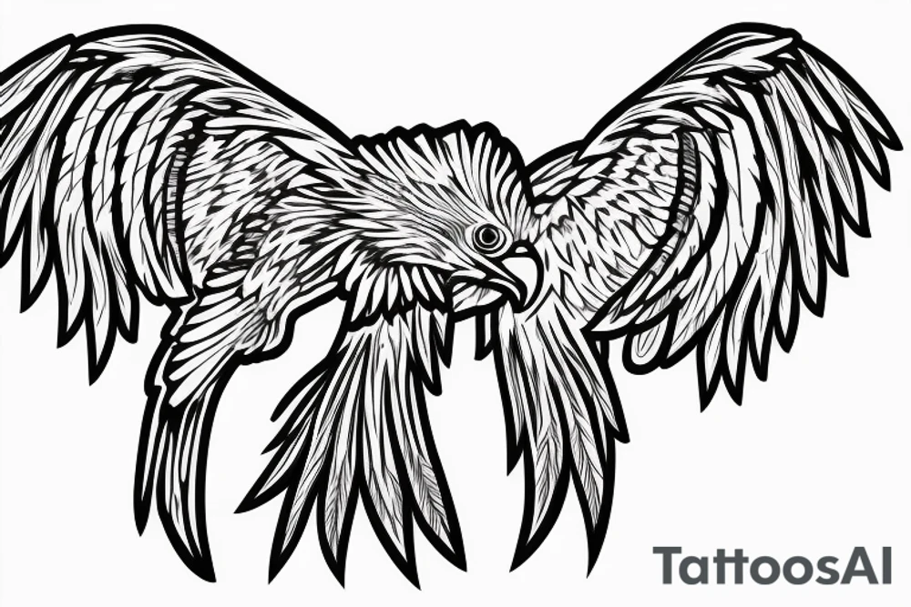 Wing of an eagle attached to a staf tattoo idea