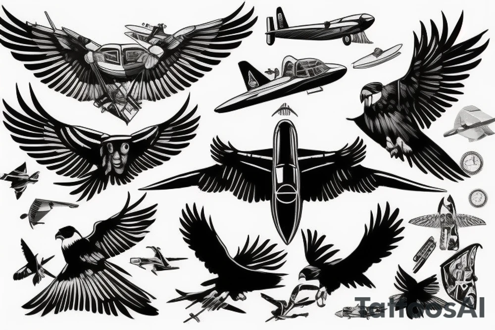 Hawk airplane tattoo idea