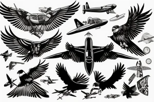 Hawk airplane tattoo idea