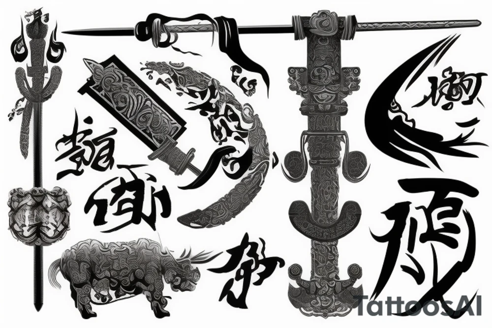 Chinese sword tattoo idea