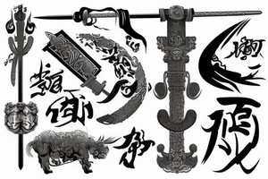 Chinese sword tattoo idea