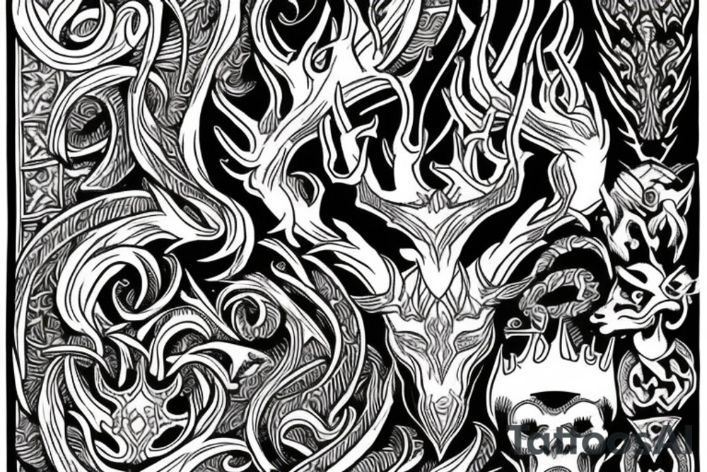 tattoo of The Horned King from the book of three tattoo idea