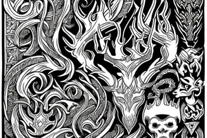 tattoo of The Horned King from the book of three tattoo idea