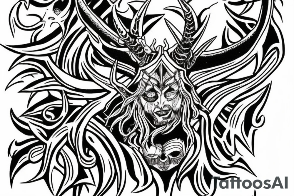 tattoo of The Horned King from the book of three tattoo idea