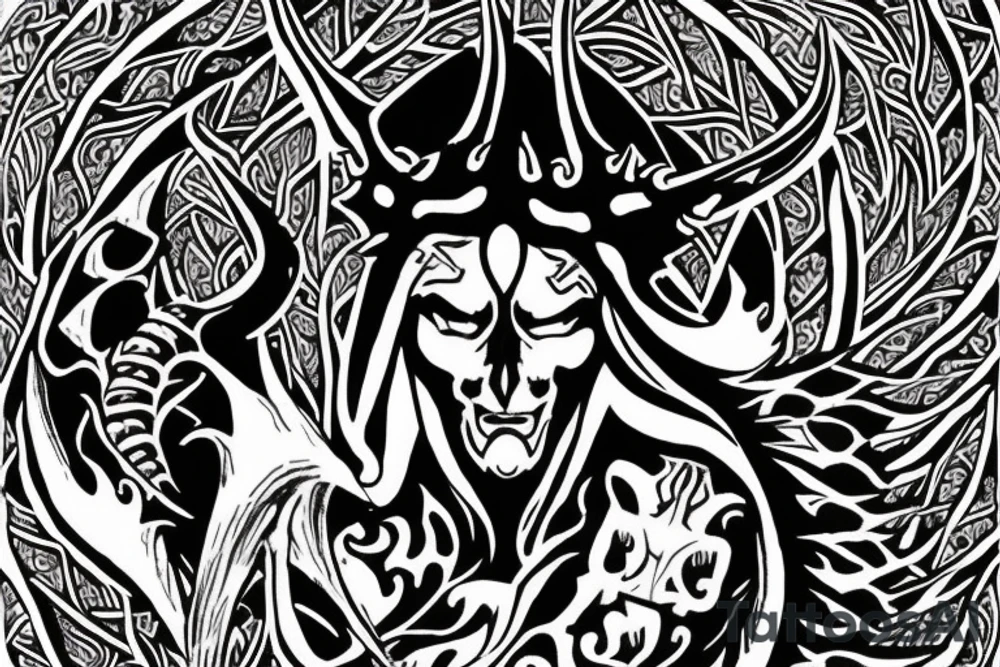 tattoo of The Horned King from the book of three tattoo idea