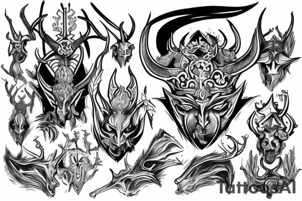 tattoo of The Horned King from the book of three tattoo idea