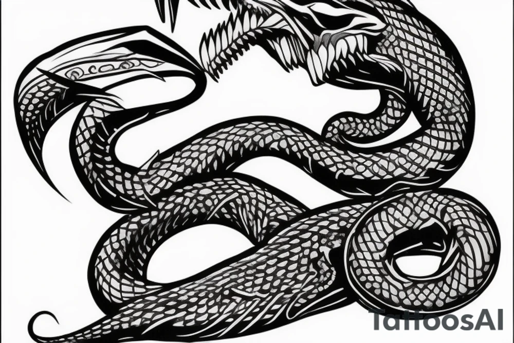 foot smashes serpent head tattoo idea