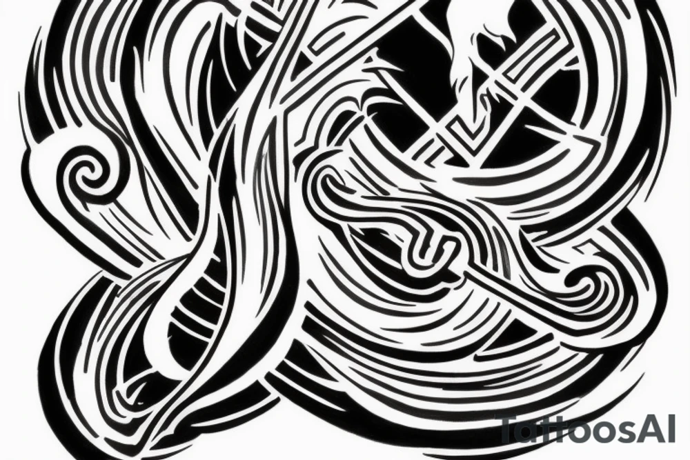 I need a tattoo in a sketch style, the base of which is a broken infinity sign. Also, the tattoo should contain symbols of violence and release from responsibility and liberation of the spirit, and should also contain symbols of strength and compassion. tattoo idea