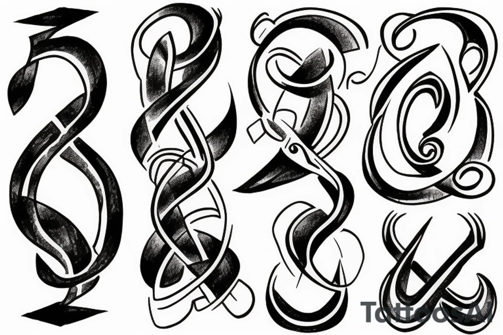 broken infinity sign tattoo idea