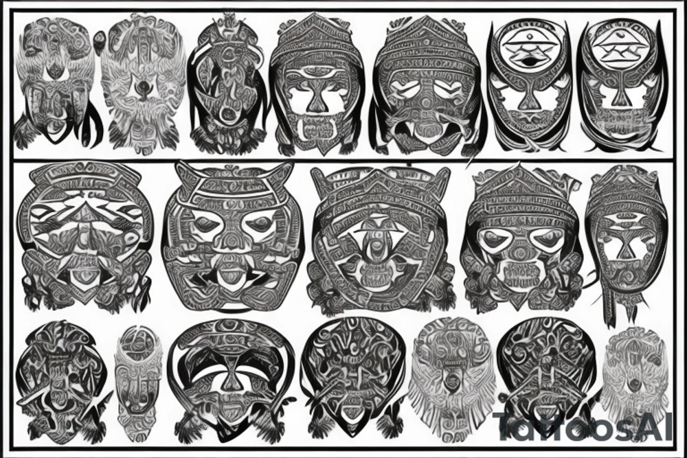 Ten headed eagle tattoo idea