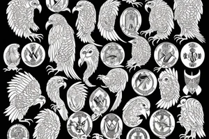 Ten headed eagle tattoo idea
