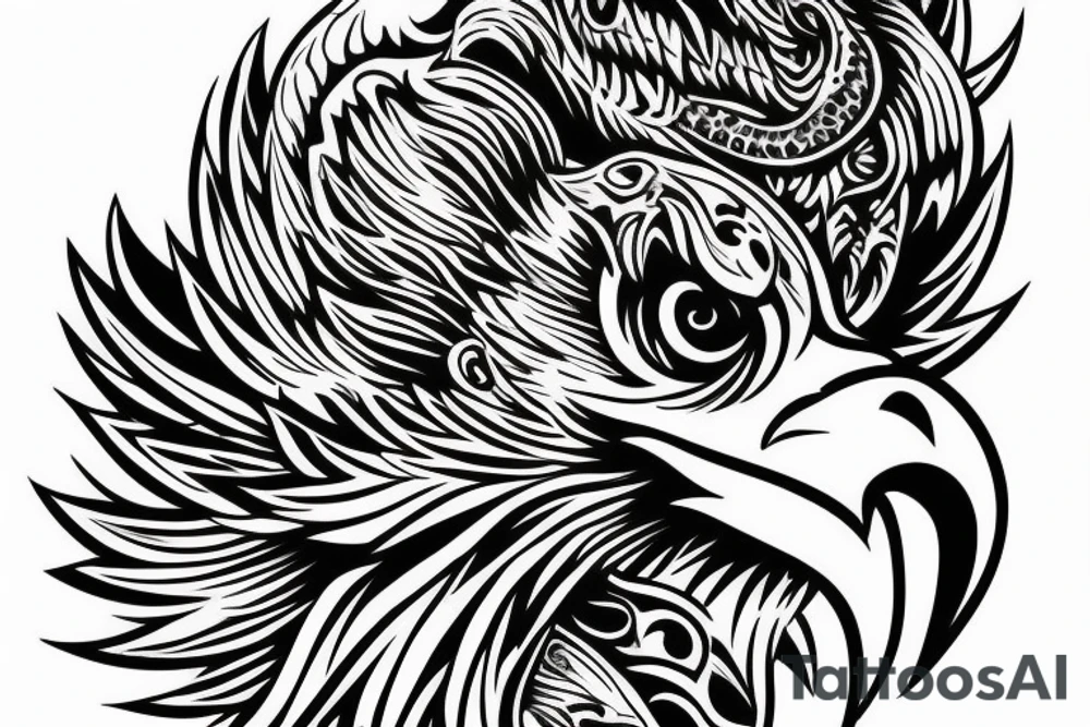 Ten faced eagle tattoo idea