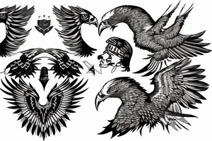 Eagle with multiple heads tattoo idea