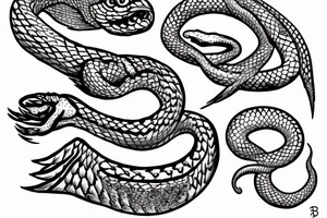 phoenix holding snake tattoo idea