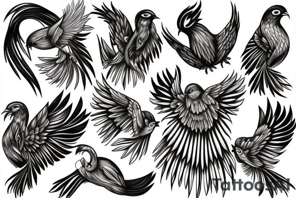phoenix bird tattoo idea