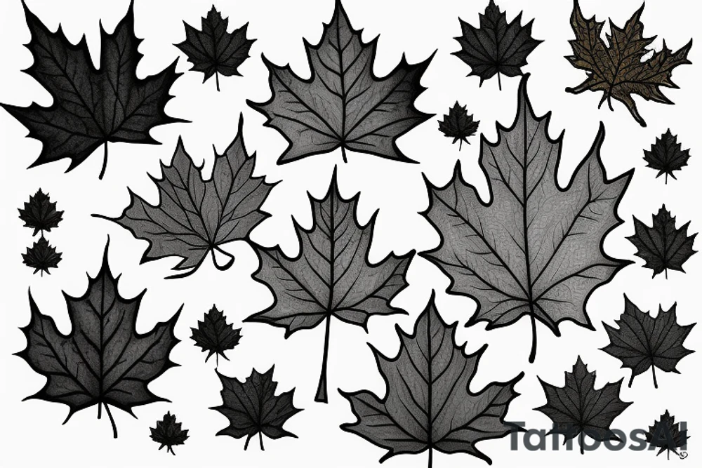 Maple leaf branch tattoo idea