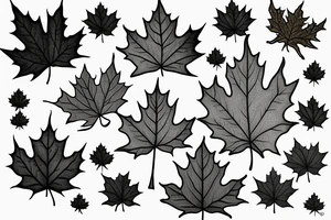 Maple leaf branch tattoo idea