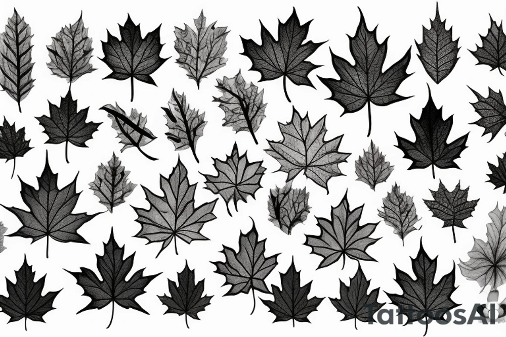 Maple leaf branch tattoo idea