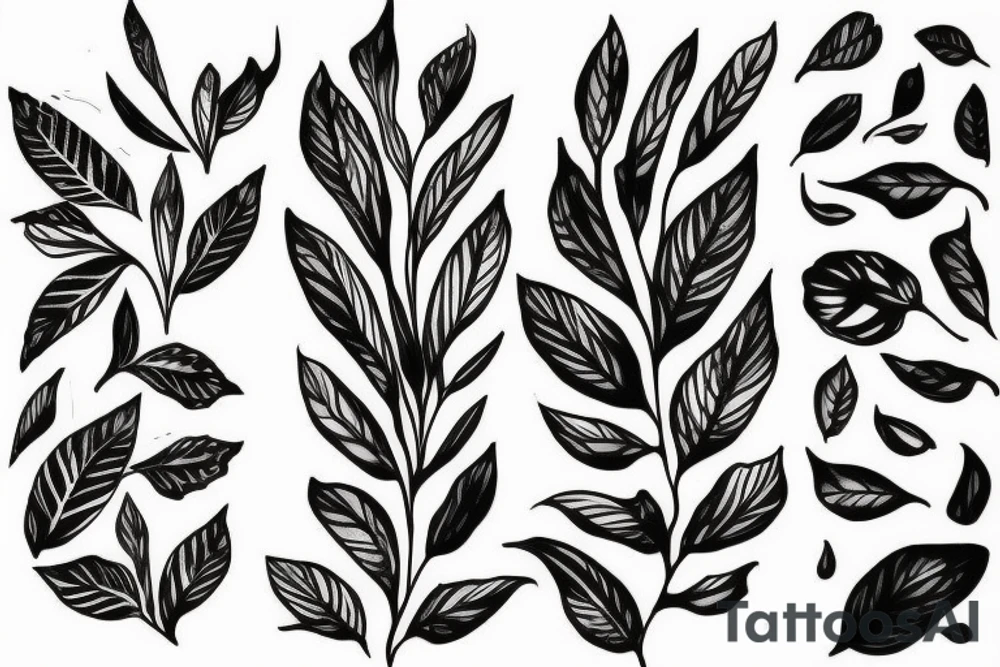 Girl with leaves tattoo idea