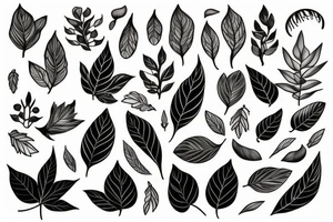 Girl with leaves tattoo idea