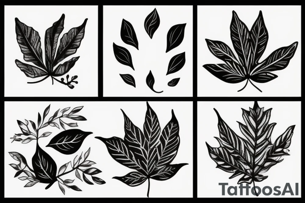 Girl with leaves tattoo idea