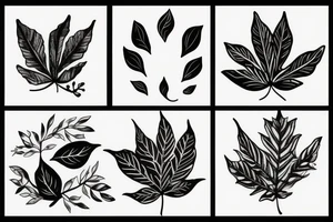 Girl with leaves tattoo idea