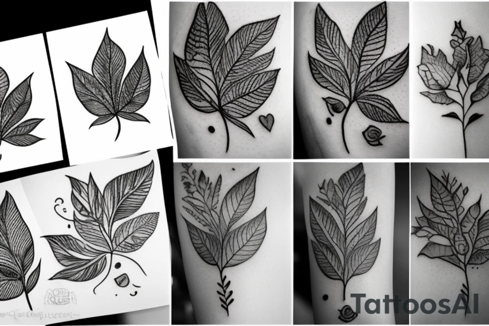 Girl with leaves tattoo idea