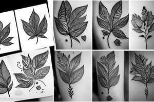 Girl with leaves tattoo idea
