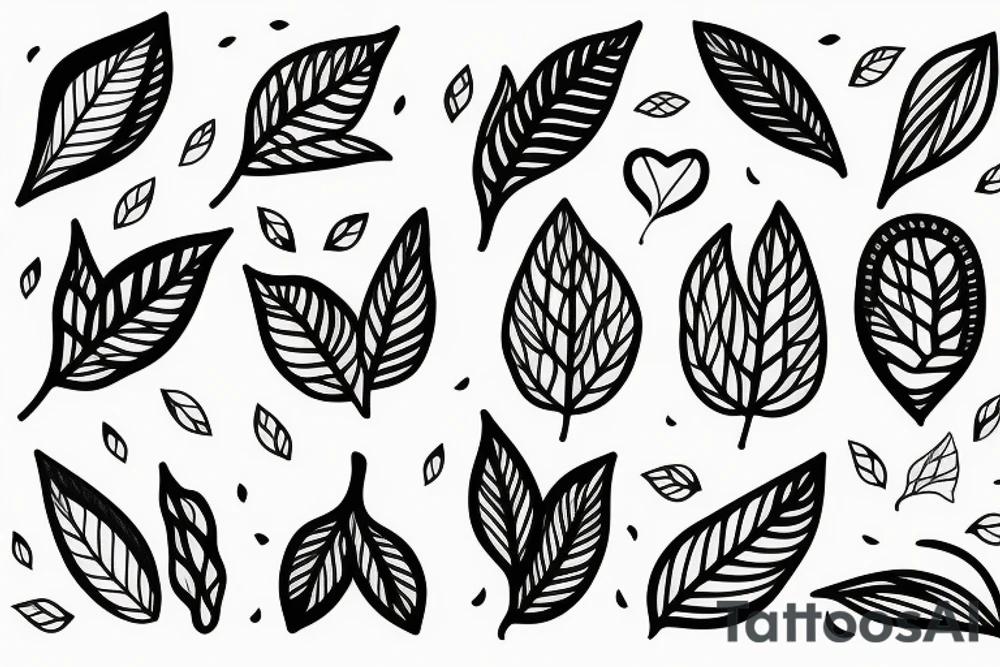Girl with leaves tattoo idea